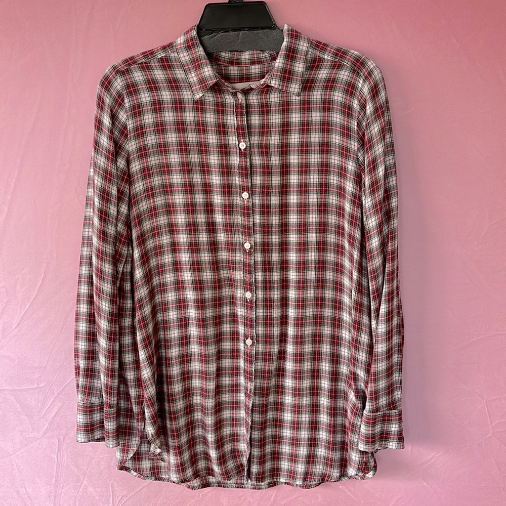 LOFT PLAID BUTTON DOWN